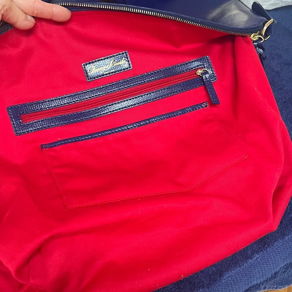 Dooney & Bourke Dark Royal Leather Large Tote - Picture 13 of 16